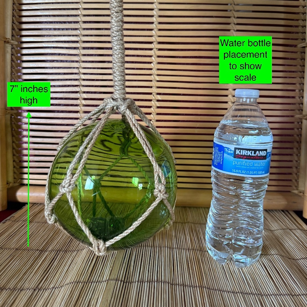 Green Glass Fishing Float / Tiki Decor